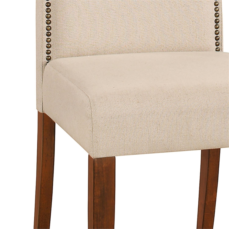 Carolina Classics Romero Nail head Parson Chair Chestnut with Linen