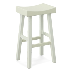Carolina Classics Colborn 30&quot Saddle Seat Bar Stool in Antique White