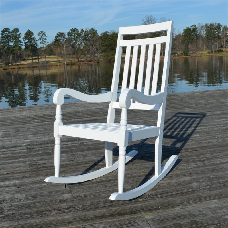 Carolina Classic Belmont Wooden Slat Rocker in White