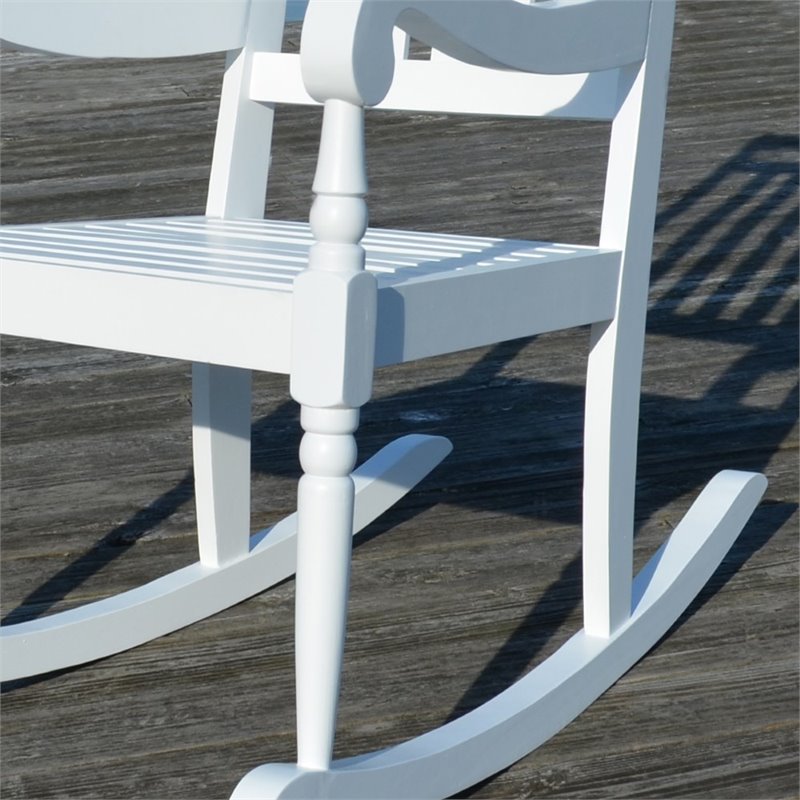 Carolina Classic Belmont Wooden Slat Rocker in White