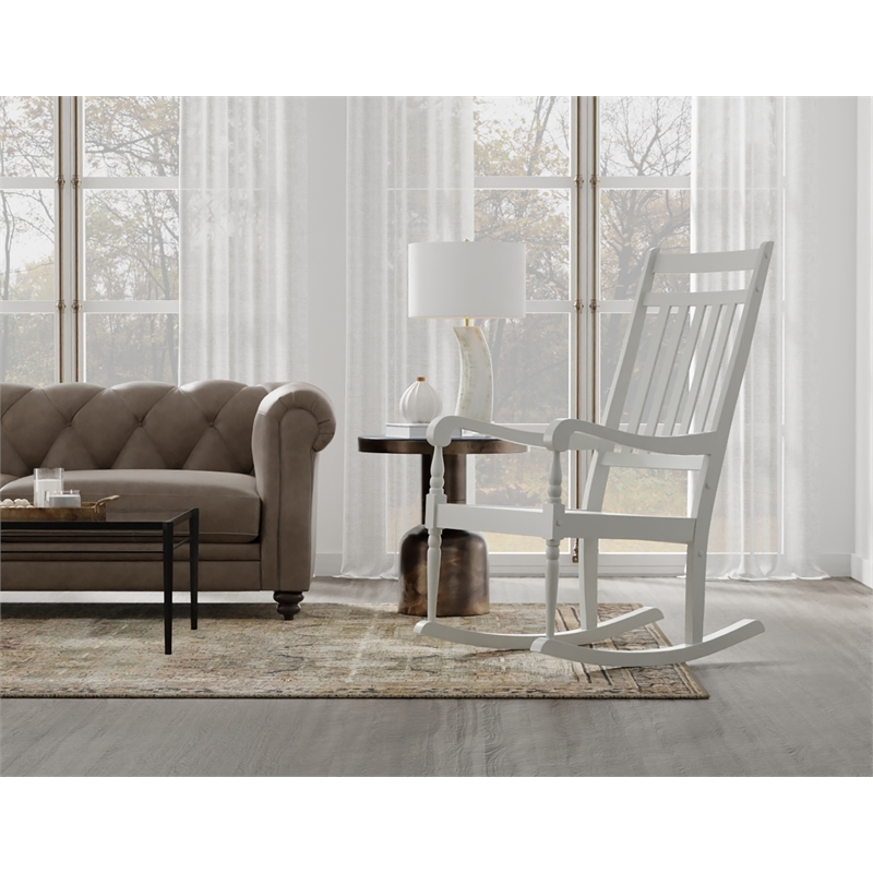 Carolina Classic Belmont Wooden Slat Rocker in White