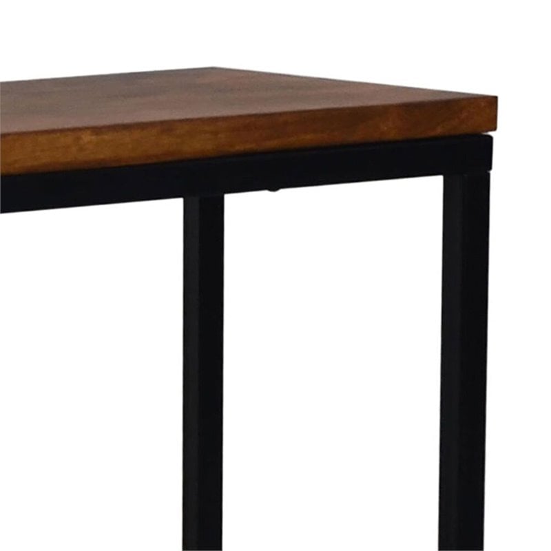 Carolina Classics Ryan Wood and Metal Console in Chestnut