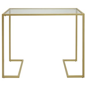 Carolina Classics Monaco Tempered Glass Top Console Table in Gold