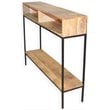 Carolina Classics Edvin Solid Mango Wood Top Console Table in Natural/Black