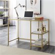 Carolina Classics Marcello Glass Top Desk with Shelves Gold