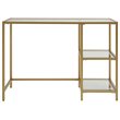 Carolina Classics Marcello Glass Top Desk with Shelves Gold