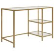 Carolina Classics Marcello Glass Top Desk with Shelves Gold