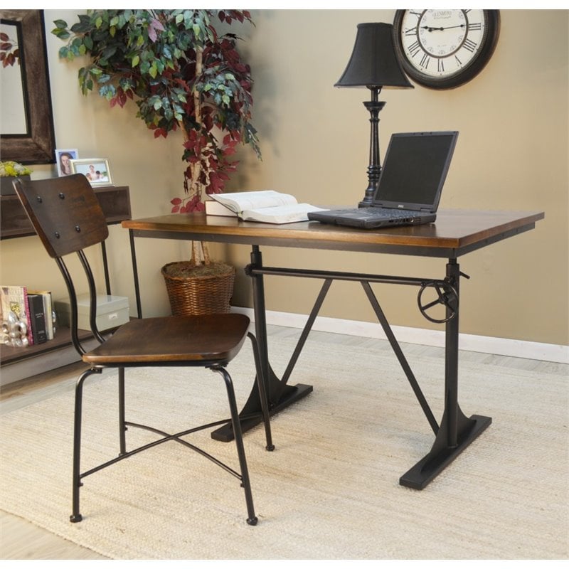 Carolina Classics Brio Sit or Stand Adjustable Desk Elm Black