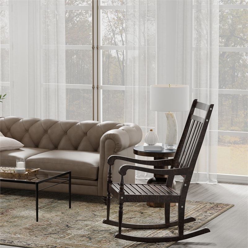 Carolina Classic Belmont Wooden Slat Rocker in Elm