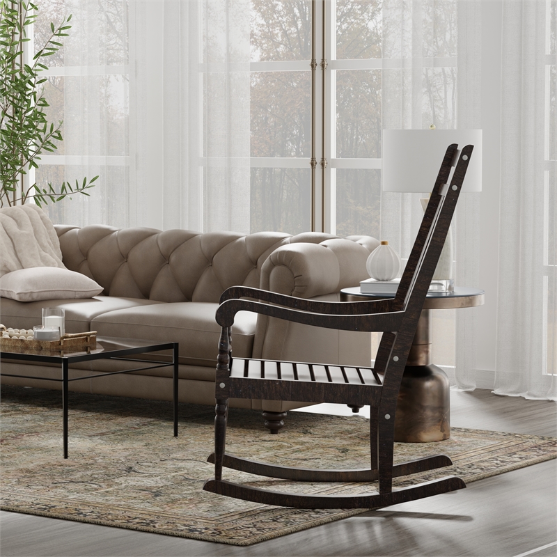 Carolina Classic Belmont Wooden Slat Rocker in Elm