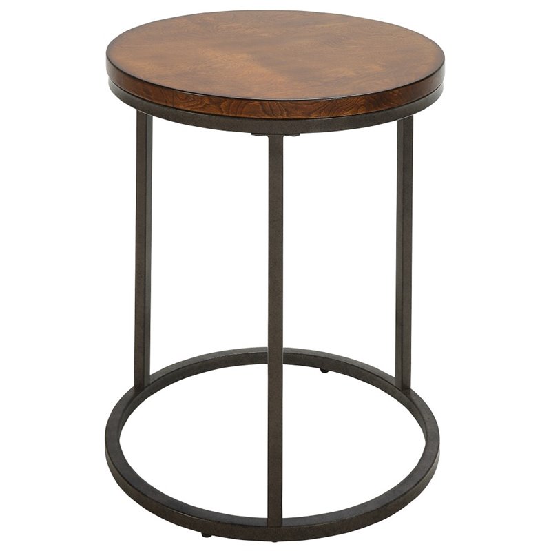 Carolina Classics Orson 18 Round Thick Top Accent Table Chestnut Industrial Tt1818wt Cheind