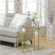 Carolina Classics Addison Tempered Glass Top Nesting Table Set in Gold