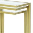 Carolina Classics Addison Tempered Glass Top Nesting Table Set in Gold