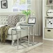 Carolina Classics Addison Powder Coated Metal Frame Nesting Table Set in Chrome