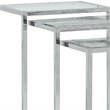 Carolina Classics Addison Powder Coated Metal Frame Nesting Table Set in Chrome