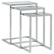 Carolina Classics Addison Powder Coated Metal Frame Nesting Table Set in Chrome