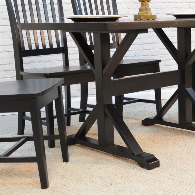Carolina Classics Florence 30 x 48 Trestle Table Antique Black