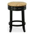 Carolina Classics Irving 24&quot Swivel Rush Seat Counter Stool in Antique Black