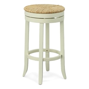 Carolina Classics Irving 30&quot Swivel Rush Seat Bar Stool in Antique White