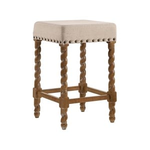 Carolina Classics Remick 24&quot Counter Stool in Natural Oak and Linen