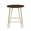 Carolina Classics Ethan 20 In Round Side Table in Elm and Gold