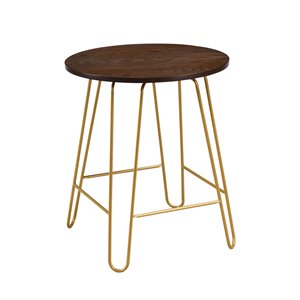 Carolina Classics Ethan 20 In Round Side Table in Elm and Gold