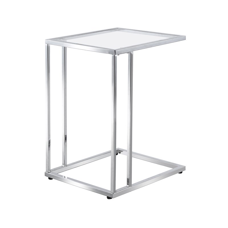 Carolina Classics Provenzano Glass Top C Table in Chrome