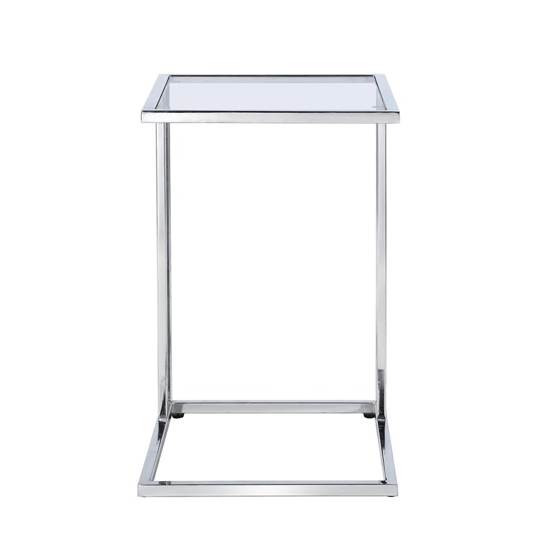 Carolina Classics Provenzano Glass Top C Table in Chrome