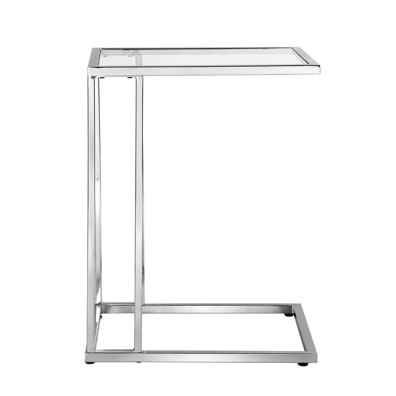 Carolina Classics Provenzano Glass Top C Table in Chrome