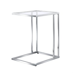 Carolina Classics Provenzano Glass Top C Table in Chrome