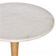 Carolina Classics Piuma Marble Top Accent Table in White and Antique Gold