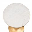 Carolina Classics Piuma Marble Top Accent Table in White and Antique Gold