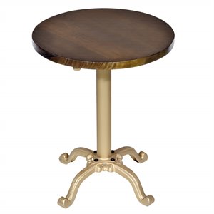Carolina Classics Elettra Adjustable Vintage Table in Elm and Gold