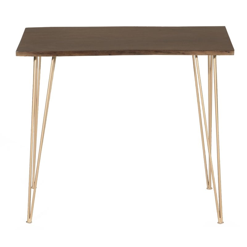 Carolina Classics Seti Live Edge Bar Table in Elm and Gold