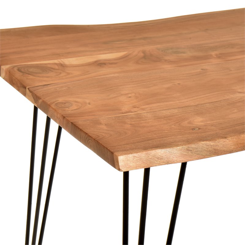 Carolina Classics Seti Live Edge Dining Table in Natural and Black