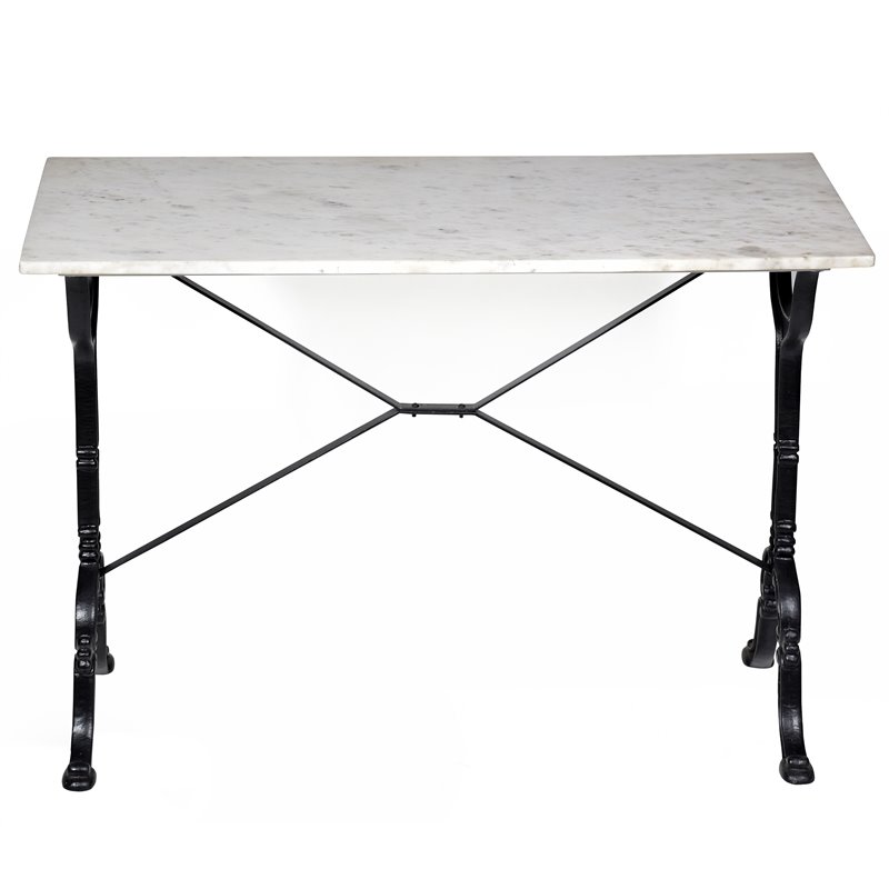 Carolina Classics Vera White Marble Top Rectangular Console Table in White