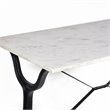 Carolina Classics Vera White Marble Top Rectangular Console Table in White