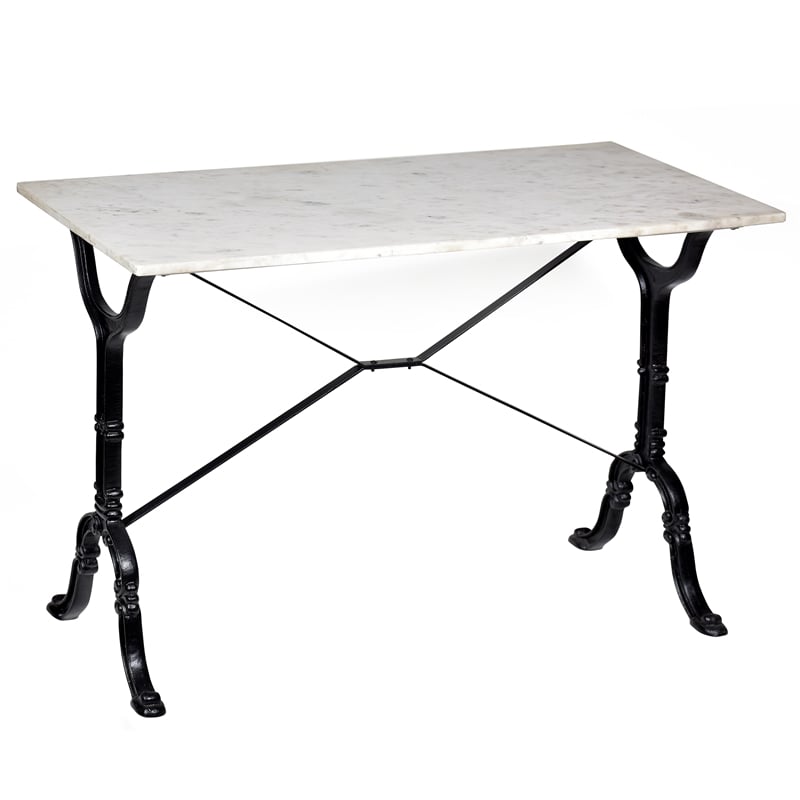 Carolina Classics Vera White Marble Top Rectangular Console Table in White