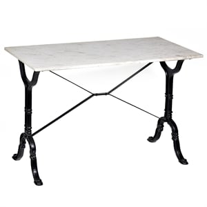 Carolina Classics Vera White Marble Top Rectangular Console Table in White