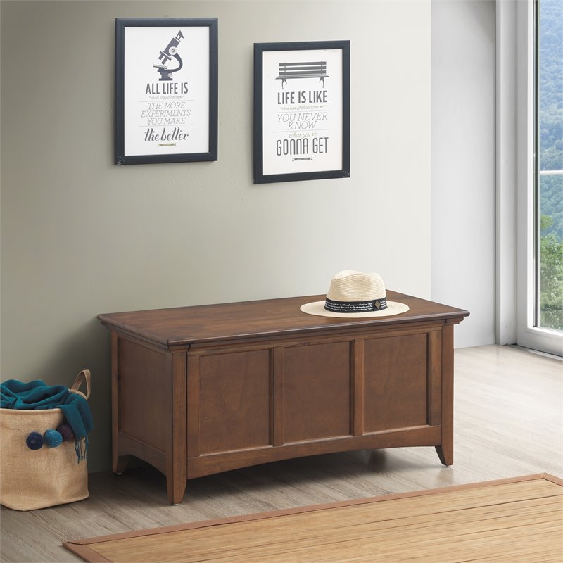 Carolina Classics Aura Solid Wood Blanket Storage Chest in Elm