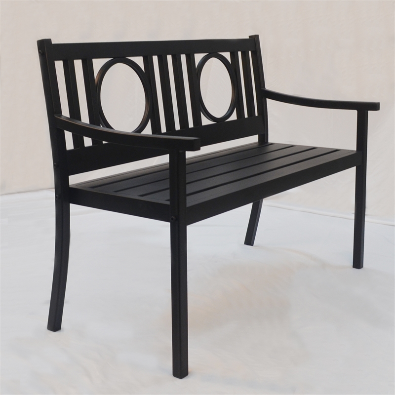 Carolina Classics Gramercy Outdoor Metal Bench in Black
