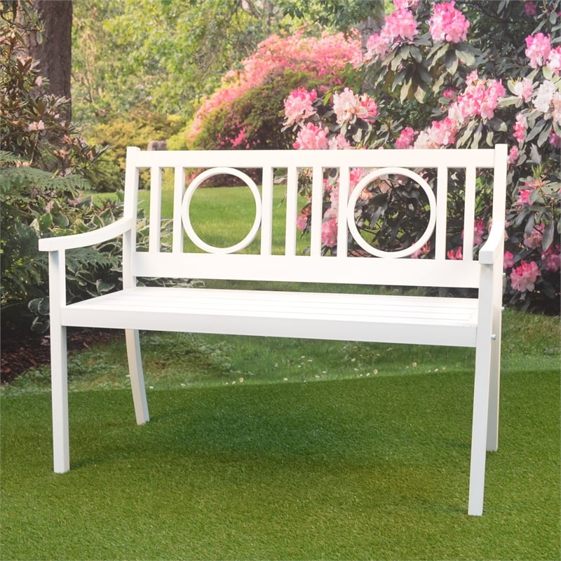 Carolina Classics Gramercy Outdoor Metal Bench in White