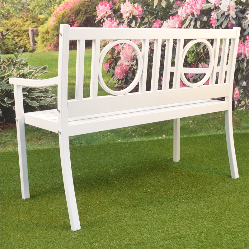 Carolina Classics Gramercy Outdoor Metal Bench in White