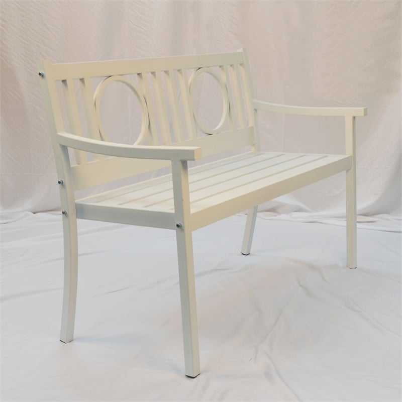 Carolina Classics Gramercy Outdoor Metal Bench in White