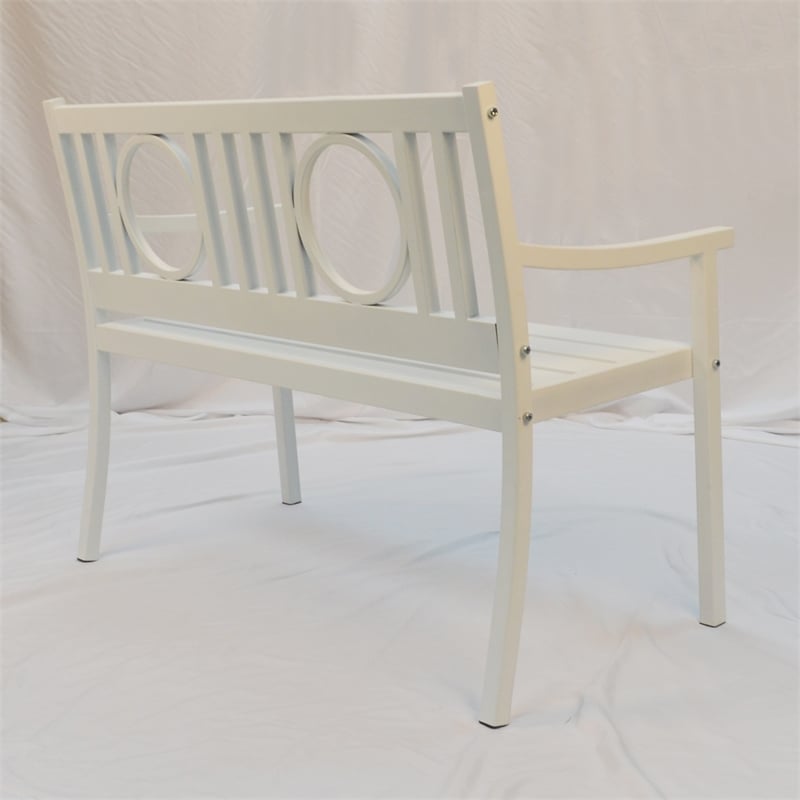 Carolina Classics Gramercy Outdoor Metal Bench in White