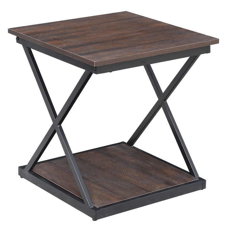 Carolina Classics Stella Metal Side Table in Brown and Black
