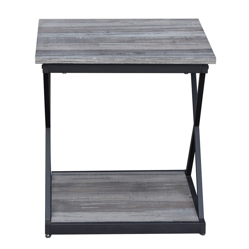 Carolina Classics Stella Metal Side Table in Gray and Black