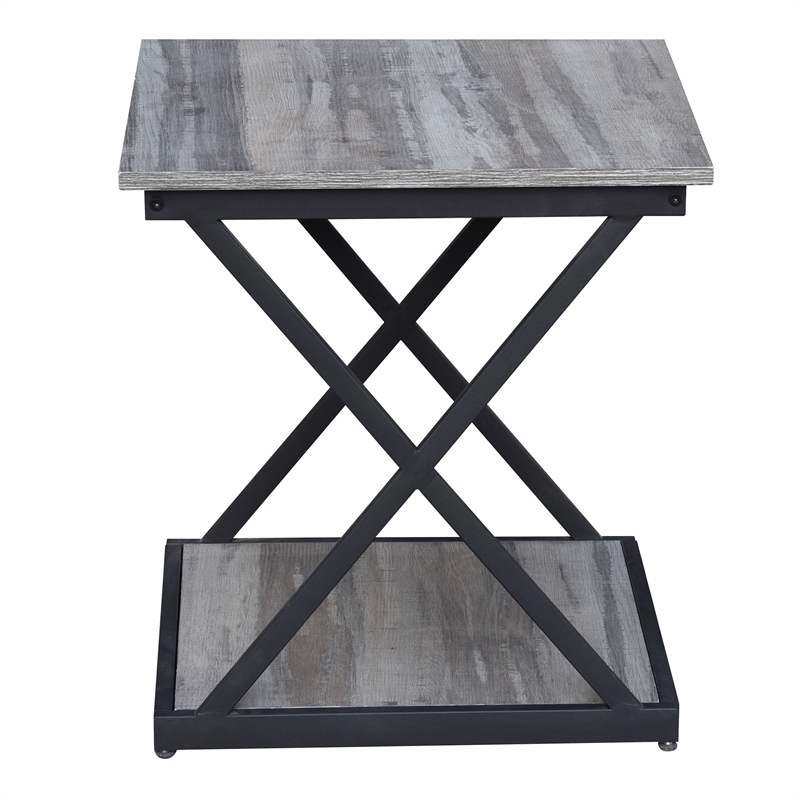Carolina Classics Stella Metal Side Table in Gray and Black