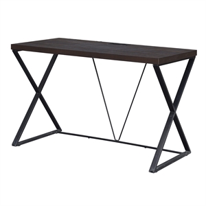 carolina classics kendall metal computer desk in elm and black