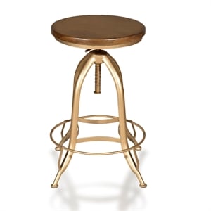 Carolina Classics Ryder Adjustable Metal Stool in Elm and Gold